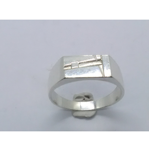 Zilver herenring rechthoek 14x7 mm mt. 20¾ - 3222590
