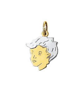 Goud kinderkopje piekhaar 18 mm jongen bicolour - 3200554