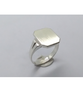 Zilver herenring achtkant 15x12 mm mt. 20 - 3222365