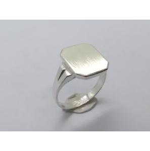 Zilver herenring achtkant 15x12 mm mt. 20 - 3222365