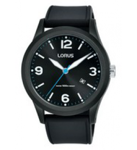 Lorus plastic zwart silicoon zwart 100m wr - 3200793