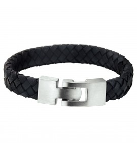 Leer armband  zwart 11.5 mm 17 cm - 3220003