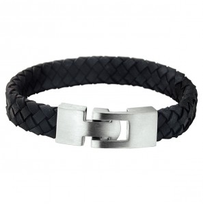 Leer armband  zwart 11.5 mm 17 cm - 3220003