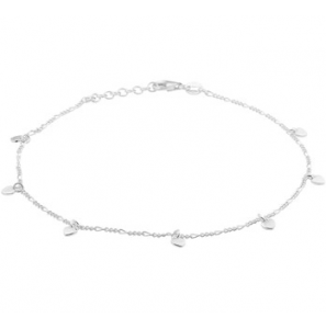 Zilver RH enkelbandje anker met hartjes 24-26 cm - 3200768
