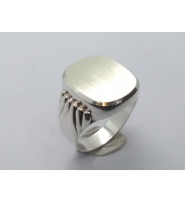 Zilver herenring stomphoek 18x14 mm mt. 19¾ - 3222334