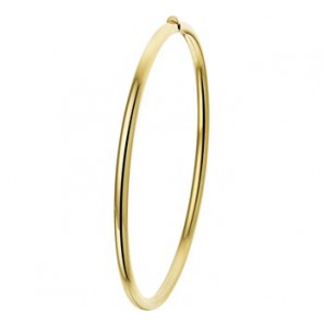 Geelgouden bangle rond 3 mm  met schanier sluiting 56mm. - 3202089