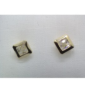 Goud oorknop VK 5.8 mm met zirkonia - 3220463