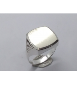 Zilver herenring stomphoek 16x16 mm mt. 20 - 3222335