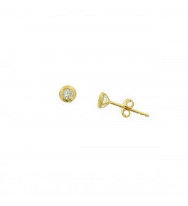 Goud oorknop rond 6.4 mm met zirkonia 4.5 mm - 3220464
