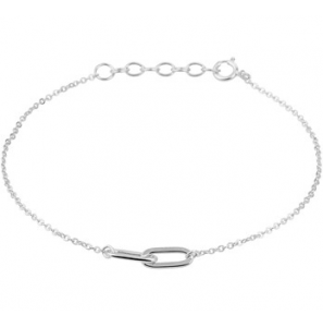 Zilver RH armband anker met 2 ovale schakles 16.5-18.5 cm - 3201033