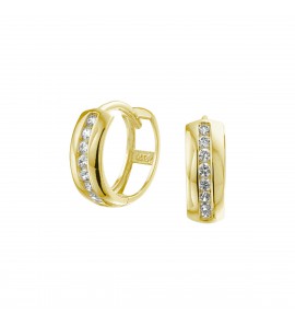 Goud klap-oorringen zirkonia 4 mm 12 mm - 3220616