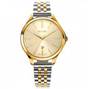 ZINZI Classy 34 mm geelg.wzpl. kast en bicolor band - 3201332