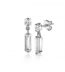 ZINZI  zlv. oorhangers baquette en vierkant zirc. - 3201334