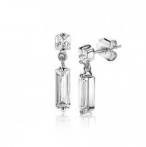 ZINZI  zlv. oorhangers baquette en vierkant zirc. - 3201334