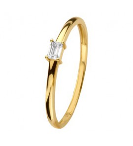 Goud Aanschuifring met zirkonia baguette mt. 16. - 3210009