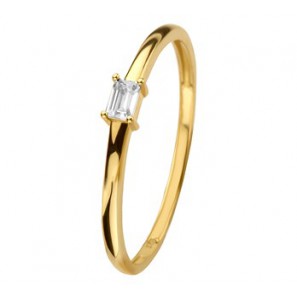 Goud Aanschuifring met zirkonia baguette mt. 16. - 3210009