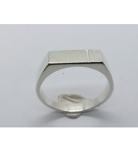 Zilver heren ring rechthoek mt. 20¼ - 3222900