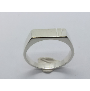 Zilver heren ring rechthoek mt. 20¼ - 3222900