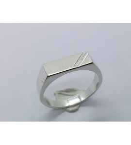 Zilver heren ring rechthoek mt. 19¼ - 3222901
