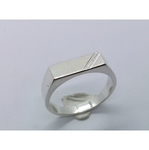 Zilver heren ring rechthoek mt. 19¼ - 3222901