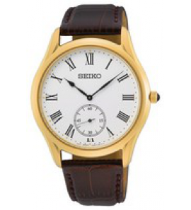 Seiko heren doublÚ bruin lederen band wit 50m wt - 3220355