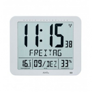 AMS 5884 digitaal RC wandklok 25x21x3 cm zilver - 3220244