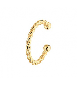 Geelgoud op 925 zilveren earcuff gedraaid 13x2mm (per stuk verkocht) Geen garantie op plating.  - 3202078