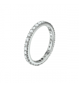 Zilver RH aanschuifring 2mm met vol zirkonia mt 19 - 3220108