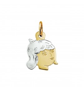 Goud kinderkopje piekhaar 15 mm meisje bicolour - 3220114