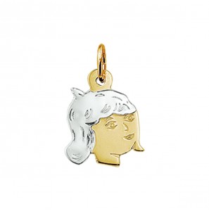 Goud kinderkopje piekhaar 15 mm meisje bicolour - 3220114