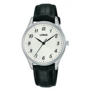 Lorus dames ss zwart leder wit 50m wr - 3220253