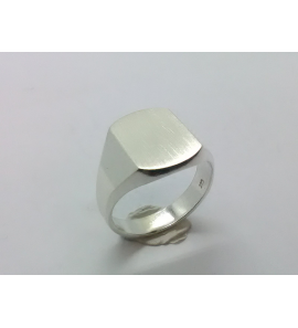 Zilver herenring stomp- rechthoek 12x16 mm mt. 19¼ - 3222342
