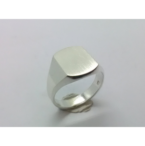 Zilver herenring stomp- rechthoek 12x16 mm mt. 19¼ - 3222342