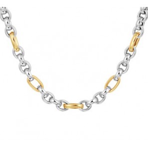 Geel goud en zilver anker collier 6.5mm, 45cm - 3202333