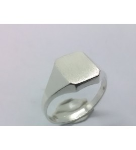 Zilver Graveerring achtkant 9x11 mm mt. 19½ - 3222363