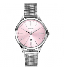 ZINZI Classy 34 mm rose wplt. ziv. kl.kast en mesh band - 3220804