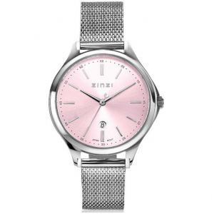 ZINZI Classy 34 mm rose wplt. ziv. kl.kast en mesh band - 3220804
