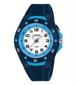 Lorus young analoog blauw siliconenband wit 100m wr - 3220260