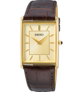 Seiko heren double leren band bruin wr - 3211474