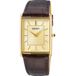 Seiko heren double leren band bruin wr - 3211474