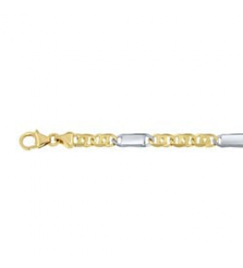 Goud bicolour armband valkoog/plaatje 4 mm 21 cm - 3211499