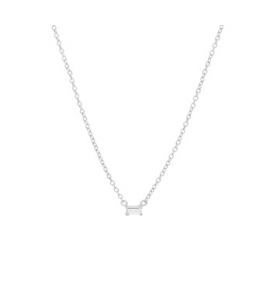 Zilver RH collier anker met zirkonia 40-45 cm - 3201003