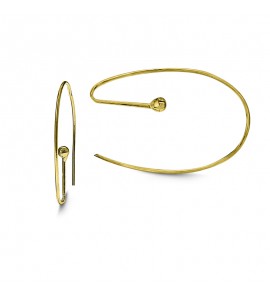 MY iMenso Gold Creoli earring "Fillo Ocale" 14k 16x25 mm - 3223178