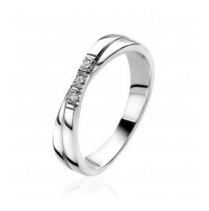 ZINZI zilv. ring smal cross-over 3x zirkonia mt. 56 - 3200579
