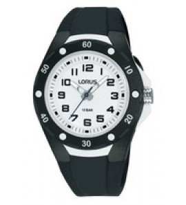 Lorus young analoog zwart ciliconenband wit 100m wr - 3220259