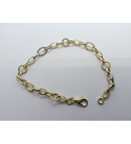 Goud bic. armband fantasie 6.6 mm 19.5 cm - 3220439
