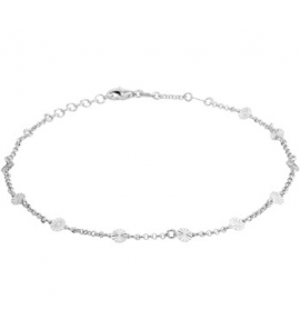 Zilver RH enkelbandje anker met rondjes facet 24-26 cm - 3200769