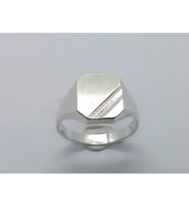 Zilver herenring achtkant 10x13 mm mt. 20 - 3222563