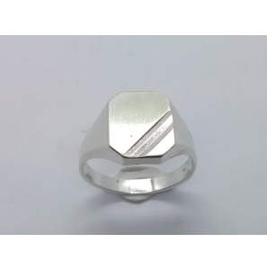 Zilver herenring achtkant 10x13 mm mt. 20 - 3222563