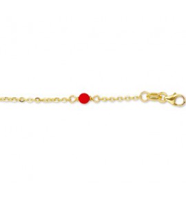 Goud baby armbandje met 3 x bloedkoraal 9-11 cm - 3210034